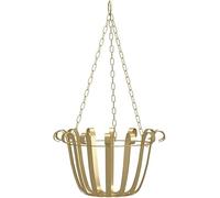 YDHSIKK Pots Plant Hanging Basket, Metal Hanging Basket for Plants Black and Gold(Gold)