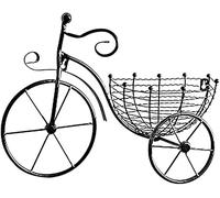 YDHSIKK Pots Plant Hanging Basket, Wall Mounted Bicycle Flower Basket Iron Home Decor 42x31x21 cm