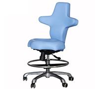 YDHSIKK Tabourets Fauteuil Dentaire, Tabouret médical, siège hydraulique réglable, pivotant, 5 roulettes, 19,3 à 25,2 Pouces, Cuir PU, Bleu