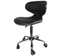YDHSIKK Tabourets Hydraulic Adjustable Height Salon Stool 360 Swivel 5 Casters PU Leather Multicolor(Black)