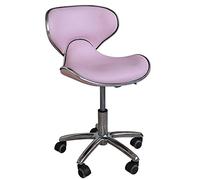 YDHSIKK Tabourets Hydraulic Adjustable Height Salon Stool 360 Swivel 5 Casters PU Leather Multicolor(Pink)