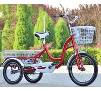 YDHSIKK vélo à Trois Roues Tricycle for Personnes âgées à 6 Vitesses Variables, paniers Avant et arrière en Acier avec couvercles Multicolores
