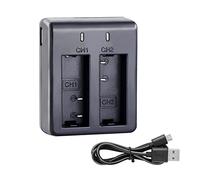 YDI Caméra Sport Batterie Double Chargeur avec Double Port de Chargement pour YDI H9R/G80/Crosstour/WIMIUS/Campark/Victure/VTIN/Apeman Action Cam etc.