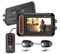 ydi Dashcam Avant et Arrière 1080P pour Moto, Étanche Caméra Moto Embarquée avec Écran 3 Pouces, Double Grand Angle 155 Degrés, Wi-FI, GPS, Télécommande Filaire, Moniteur de Parking