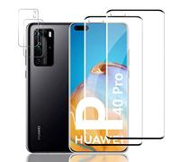 Ydiciv 2+2 Pièces Verre trempé Compatible avec Huawei P40 Pro 5G avec 2 Pièces Caméra Arrière Protecteur, 9H Dureté, Sans Bulles, Film Protection écran pour Huawei P40 Pro 5G