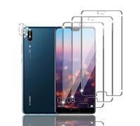 Ydiciv 3+3 Pièces Verre trempé Compatible avec Huawei P20, 3 Pièces Verre Trempé Film Protection écran avec 3 Pièces Caméra Arrière Protecteur, 9H Dureté, Sans Bulles, pour Huawei P20
