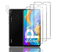Ydiciv 3+3 Pièces Verre trempé Compatible avec Huawei P30 Lite, 3 Pièces Verre Trempé Film Protection écran avec 3 Pièces Caméra Arrière Protecteur, 9H Dureté, Sans Bulles, pour Huawei P30 Lite