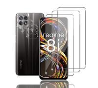 Ydiciv 3+3 Pièces Verre trempé Compatible avec Realme 8i avec 3 Pièces Caméra Arrière Protecteur, 9H Dureté, Sans Bulles, Film Protection écran pour Realme 8i