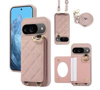 YDIJCYAN Compatible avec Coque Google Pixel 9 / Google Pixel 9 Pro avec Étui Fin et Léger avec Protection de avec Miroir de Maquillage + Anneau, Protection Complète à pour Google Pixel 9 (Le Violet)