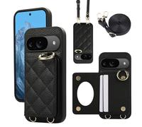 YDIJCYAN Compatible avec Coque Google Pixel 9 / Google Pixel 9 Pro avec Étui Fin et Léger avec Protection de avec Miroir de Maquillage + Anneau, Protection Complète à pour Google Pixel 9 (Noir)