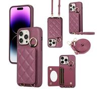 YDIJCYAN Compatible avec Coque iPhone 13 Pro Max avec Étui iPhone 13 Pro Max Fin et Léger avec Protection de Avec miroir de maquillage + Anneau, Protection Complète à pour iPhone 13 Pro Max (wine red)