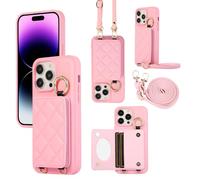 YDIJCYAN Compatible avec Coque iPhone 14 Pro Max avec Étui iPhone 14 Pro Max Fin et Léger avec Protection de avec Miroir de Maquillage + Anneau, Protection Complète à pour iPhone 14 Pro Max (Rose)