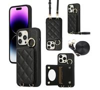 YDIJCYAN Compatible avec Coque iPhone 16 Pro Max avec Étui iPhone 16 Pro Max Fin et Léger avec Protection de avec Miroir de Maquillage + Anneau, Protection Complète à pour iPhone 16 Pro Max (Noir)