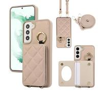 YDIJCYAN Compatible avec Coque Samsung Galaxy S22 Ultra avec Étui S22 Ultra Fin et Léger avec Protection de avec Miroir de Maquillage + Anneau, Protection Complète à pour Galaxy S22 Ultra (Kaki)