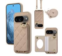 YDIJCYAN Coque Compatible avec Google Pixel 9 Pro XL - Étui Fin et Léger avec Miroir de Maquillage, Anneau et Protection Complète (Le Violet)