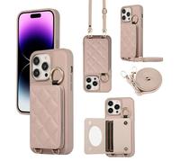 YDIJCYAN Coque iPhone 13 Pro Max Fin et Léger avec Protection Complète, Miroir de Maquillage + Anneau, Protection Robuste, Béquille, Porte-anneau, Anti-choc, Kaki