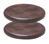 YDIJFLL Lot de 2 Coussins De Siège Ronds en Cuir PU Antidérapants, Coussin De Siège Amovible, Galette De Chaise De Cuisine Imperméables Et Faciles À Entretenir(Size:35X35CM(2PCS),Color:K)