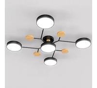 YDIJFLL Moderne LED Plafonnier Bois Vert Semi Encastré Plafonnier 4/5/6/7 MoléCule Nordique Gris Cercle Rond Acrylique Abat-Jour Blanc Luminaire pour Salon, Chambre à Coucher(Size:5 Lights,Color:B)