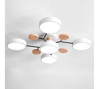 YDIJFLL Moderne LED Plafonnier Bois Vert Semi Encastré Plafonnier 4/5/6/7 MoléCule Nordique Gris Cercle Rond Acrylique Abat-Jour Blanc Luminaire pour Salon, Chambre à Coucher(Size:5 Lights,Color:C)