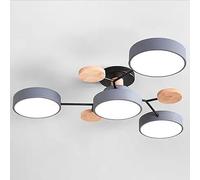 YDIJFLL Moderne LED Plafonnier Bois Vert Semi Encastré Plafonnier 4/5/6/7 MoléCule Nordique Gris Cercle Rond Acrylique Abat-Jour Blanc Luminaire pour Salon, Chambre à Coucher(Size:4Lights,Color:D)