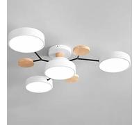 YDIJFLL Moderne LED Plafonnier Bois Vert Semi Encastré Plafonnier 4/5/6/7 MoléCule Nordique Gris Cercle Rond Acrylique Abat-Jour Blanc Luminaire pour Salon, Chambre à Coucher(Size:4Lights,Color:C)