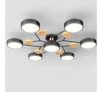 YDIJFLL Moderne LED Plafonnier Bois Vert Semi Encastré Plafonnier 4/5/6/7 MoléCule Nordique Gris Cercle Rond Acrylique Abat-Jour Blanc Luminaire pour Salon, Chambre à Coucher(Size:7 Lights,Color:B)