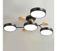 YDIJFLL Moderne LED Plafonnier Bois Vert Semi Encastré Plafonnier 4/5/6/7 MoléCule Nordique Gris Cercle Rond Acrylique Abat-Jour Blanc Luminaire pour Salon, Chambre à Coucher(Size:4Lights,Color:B)