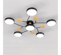 YDIJFLL Moderne LED Plafonnier Bois Vert Semi Encastré Plafonnier 4/5/6/7 MoléCule Nordique Gris Cercle Rond Acrylique Abat-Jour Blanc Luminaire pour Salon, Chambre à Coucher(Size:6 Lights,Color:B)