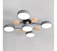 YDIJFLL Moderne LED Plafonnier Bois Vert Semi Encastré Plafonnier 4/5/6/7 MoléCule Nordique Gris Cercle Rond Acrylique Abat-Jour Blanc Luminaire pour Salon, Chambre à Coucher(Size:5 Lights,Color:D)