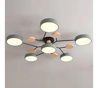 YDIJFLL Moderne LED Plafonnier Bois Vert Semi Encastré Plafonnier 4/5/6/7 MoléCule Nordique Gris Cercle Rond Acrylique Abat-Jour Blanc Luminaire pour Salon, Chambre à Coucher(Size:6 Lights,Color:A)