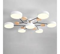 YDIJFLL Moderne LED Plafonnier Bois Vert Semi Encastré Plafonnier 4/5/6/7 MoléCule Nordique Gris Cercle Rond Acrylique Abat-Jour Blanc Luminaire pour Salon, Chambre à Coucher(Size:7 Lights,Color:C)