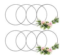 YDJIANCAI Cerceaux De Couronne Florale en Métal Noir, Anneaux Artisanaux Attrape-rêves pour Bricolage, Décorations De Mariage, Fournitures d'art en Macramé, 3 Pièces(Size:13.77in/35cm)