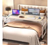 YDkjwjw Au-Dessus de La Table de Lit Ordinateur Portable Bureau sur Lit Mobile Réglable Au-Dessus du Lit Bureau avec Roues, Portable Pratique Lecture Écriture Workstation pour Chambre D’hôpital