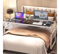 YDkjwjw Au-Dessus de La Table de Lit Ordinateur Portable Bureau sur Lit Mobile Réglable Au-Dessus du Lit Bureau avec Roues, Portable Pratique Lecture Écriture Workstation pour Chambre D’hôpital