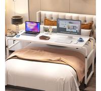 YDkjwjw Au-Dessus de La Table de Lit Ordinateur Portable Bureau sur Lit Mobile Réglable Au-Dessus du Lit Bureau avec Roues, Portable Pratique Lecture Écriture Workstation pour Chambre D’hôpital