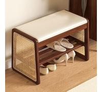 YDkjwjw Banc À Chaussures avec Rangement, Banc À Chaussures en Bois avec Assise Rembourrée Et Étagère Ouverte for Entrée, Salon Et Couloir(100cm)