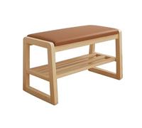 YDkjwjw Banc À Chaussures D'entrée en Bois avec Coussin Moelleux, Banc À Chaussures Rustique avec Étagère Ouverte for Hall D'entrée, Chambre Et Salon(Brown,75x30x42cm)