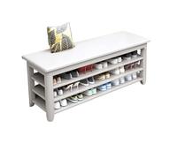 YDkjwjw Banc De Rangement De Bout De Lit, Étagère À Chaussures en Bois avec Étagère Ouverte, Idéal for Couloir, Chambre Ou Entrée.(White,90cm)