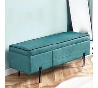 YDkjwjw Banc de Rangement for Chaussures, siège rembourré for Plus de Confort, Rangement dissimulé for l'entrée/Le Couloir, Gain de Place(Blue,40 * 100 * 45cm)