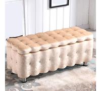 YDkjwjw Banc Ottoman de Rangement Multifonctionnel, Assise rembourrée en Velours, idéal comme Banc à Chaussures d'entrée avec Compartiment caché(Champagne Gold,100 * 40 * 40cm)