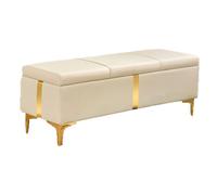 YDkjwjw Banc Ottoman de Rangement Multifonctionnel, siège rembourré for Banc à Chaussures d'entrée avec Compartiment caché(Beige,100 * 40 * 45cm)