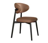 YDkjwjw Chaises De Salle À Manger Contemporaines en Simili Cuir, Dossier Incurvé Élégant, Pieds en Bois Légers Et Durables, for Cuisine/Salle À Manger De Petit Espace(Black+Coffee Brown)