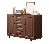 YDkjwjw Commode De Rangement Polyvalente avec 3 Tiroirs Et 2 Portes, Commode Vieillie De Grande Capacité for Entrée, Salle À Manger Ou Meuble De Rangement.(Dark Walnut,100 * 40 * 74CM)