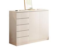 YDkjwjw Commode Moderne en Bois, Style Minimaliste, avec 5 Tiroirs Et Portes, Grande Tour De Rangement for Salon Ou Entrée.(120x40x109cm)