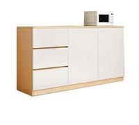 YDkjwjw Commode Moderne Et Minimaliste en Bois avec 3 Tiroirs Et Portes, Grande Tour De Rangement for Salon Ou Entrée.(Natural Wood Color,140 * 40 * 76cm)