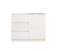 YDkjwjw Commode Moderne Et Minimaliste en Bois avec 3 Tiroirs Et Portes, Grande Tour De Rangement for Salon Ou Entrée.(Cream Color,100 * 40 * 76cm)