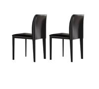 YDkjwjw Ensemble De 2 Chaises De Salle À Manger De Luxe avec Dossier Confortable Et Pieds en Métal Résistant, Idéal for Une Salle À Manger/Cuisine Contemporaine.(Pure Black)