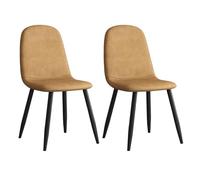 YDkjwjw Ensemble De 2 Chaises De Salle À Manger De Luxe, Dossier Confortable, Pieds en Métal Résistant, Idéal for Une Salle À Manger/Cuisine Contemporaine.(Camel)