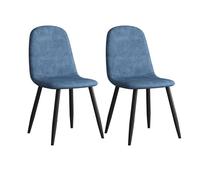 YDkjwjw Ensemble De 2 Chaises De Salle À Manger De Luxe, Dossier Confortable, Pieds en Métal Résistant, Idéal for Une Salle À Manger/Cuisine Contemporaine.(Navy Blue)