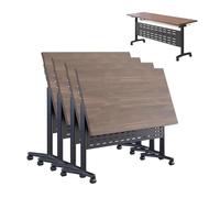 YDkjwjw Ensemble de 4 Tables de Conférence Pliantes pour 2 À 10 Personnes Table de Formation Mobile À Plateau Rabattable avec roulettes Tables Rectangulaires Pliables